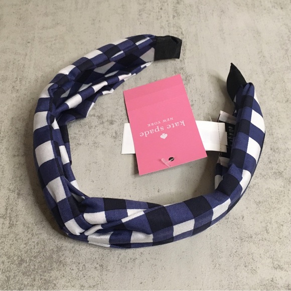 kate spade Accessories - NWT Kate Spade Gingham Twisted Headband